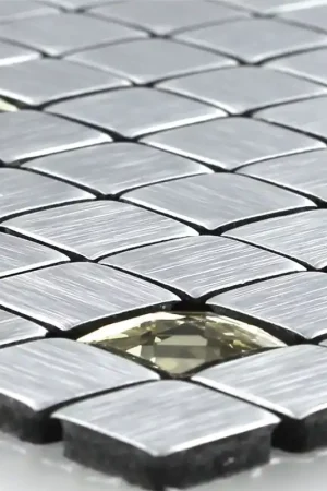 Verre Metal Mosaïque Argent Or Diamant 10x10x4mm Achat Immédiat
