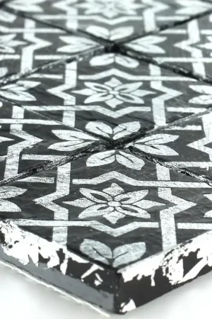 Bon Marché Mosaïque Ardoise Platin Noir