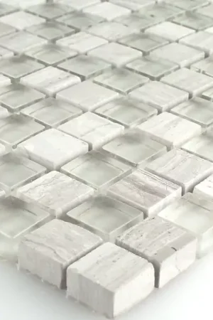 Affaire À Saisir Mosaïque Verre Marbré Gris Mix 15x15x8mm