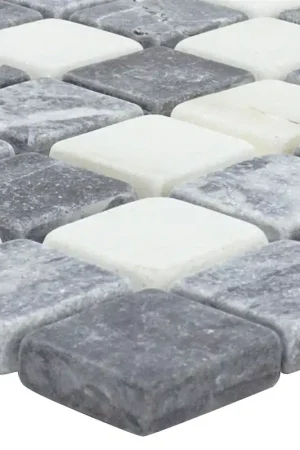 Soldes Marbre Natural Mosaïques Pierre Carrelage Stanford Gris Blanc