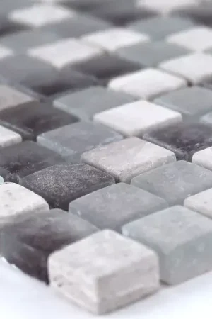 Verre Marbré Mosaïque 15x15x8mm Pourpre Mix Offre Du Jour