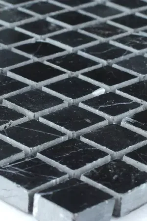 Super Prix Marbré Mosaïque 15x15x8mm Noir Poli