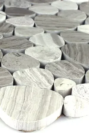 Vente Directe Mosaïque Galets Marbré Gris Poli