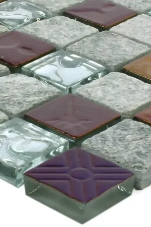 Authentique Carrelage Mosaïque Sheldrake Gris Argent