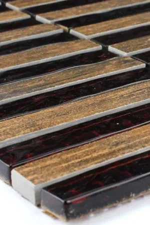 Vente Directe Mosaïque Verre Bois Optique