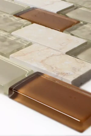 Verre Marbré Mosaïque Beige Mix Affaire À Saisir