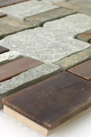 Solde Pierre Naturelle Quartzite Métal Aluminium Mosaïque Carrelage Topsail Cuivre Brun