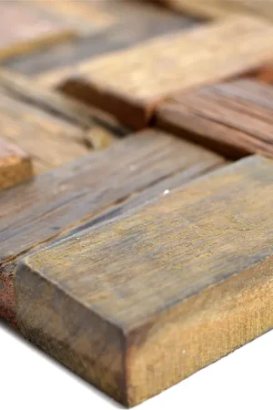 Bois Mosaïque Carrelage Bredon 3D Brun Rectangle Offre Limitée