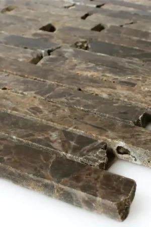 Vente Directe Mosaïque Pierre Naturelle Marbré Impala Brun Poli