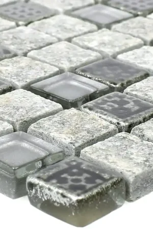 Verre Pierre Naturelle Résine Mosaïque Zimtente Gris Satisfait Ou Remboursé