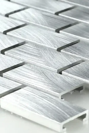 Aluminium Métal Mosaïque Carrelage Charmant Argent Paiement Sécurisé