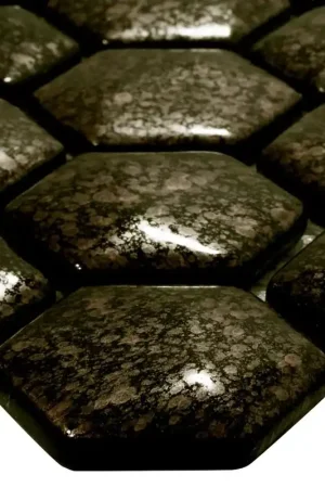 Usine Directe Mosaïque En Verre Carrelage Leopard Hexagone 3D Or