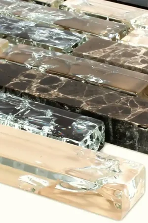 Bon Marché Mosaïque Verre Pierre Naturelle Dark Emperador