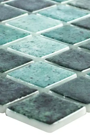 Vente Flash Mosaïque verre pour piscine Baltic Vert 25x25mm