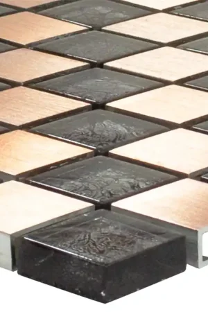 Acheter En Ligne Verre Aluminium Mosaïque Carrelage Eldorien Cuivre-Gris