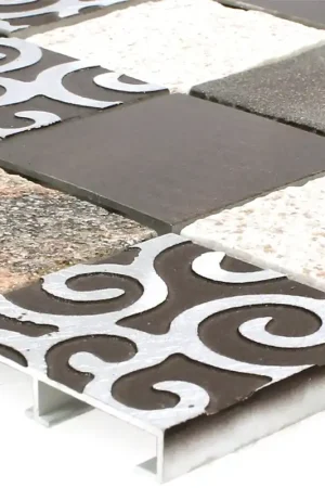 Usine Directe Mosaïque Carrelage Verre Pierre Naturelle Aluminium Valdivia Brun