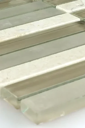 Achetez Aujourd'hui Mosaïque Verre Marbré Barbuda Crème 15x98x8mm