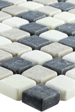 Bon Marché Mosaïque de marbre Erdemol Beige Gris Noir