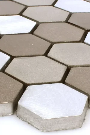 Achetez Aujourd'hui Mosaïque Aluminium Apache Hexagone Brun Argent