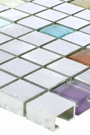 Vente Flash Carrelage Mosaïque Lissabon Aluminium Verre Mix Coloré