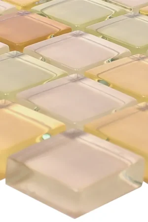 Usine Directe Mosaïque Verre 23x23x8mm Beige Mix