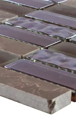Vente Directe Verre Pierre Naturelle Mosaïque Carrelage Mantra Brun