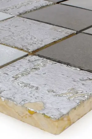 Achetez Aujourd'hui Mosaïque Metal Pierre Naturelle Parole Brun Argent