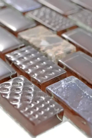 Verre Pierre Naturelle Mosaïque Carrelage Limona Brun Bon Marché