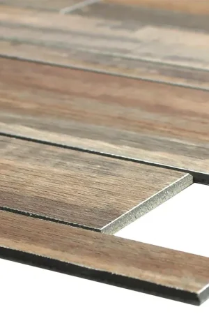 Solde Imitation Bois Mosaïque Carrelage Richland Auto Adhésif Rustique