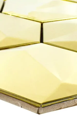 Acier Inoxydable Mosaïque Carrelage Durango Hexagone 3D Or Achat Immédiat