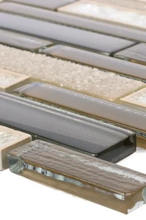 Verre Pierre Naturelle Céramique Mosaïque Carrelage Kozan Brun Nouveauté