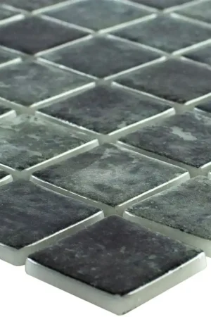 Super Prix Mosaïque verre pour piscine Baltic Noir 25x25mm