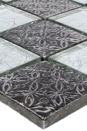 Soldes Mosaïque Verre Pierre Naturelle Friesia Argent