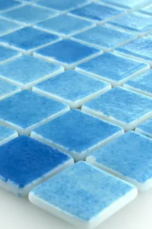 Verre Piscine Mosaïque 25x25x4mm Bleu Clair Mix Prix Promo