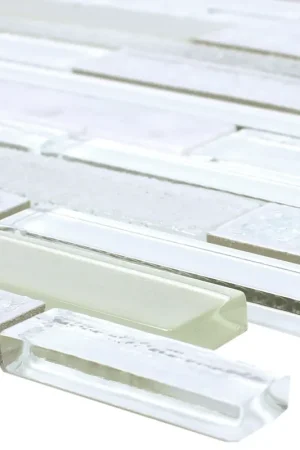 Verre Pierre Naturelle Céramique Mosaïque Carrelage Kozan Blanc Authentique