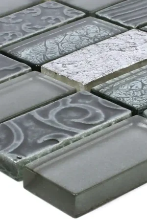 Solde Mosaïque Verre Pierre Naturelle Piroshka Argent