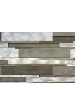 Aluminium Metal Mosaïque Talara Boue Mix 300x600mm Retour Gratuit