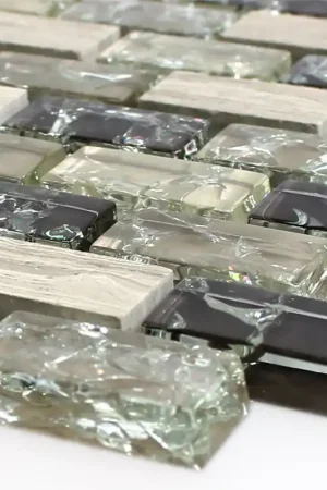 Acheter En Ligne Mosaïque Verre Pierre Naturelle Bricks Cassé Vert Gris