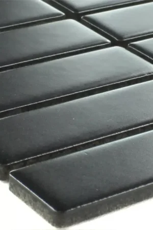 Certifié Mosaïque Céramique Noir Bâtonnet Mat