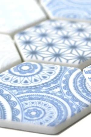 Top Vente Mosaïque En Verre Carrelage Acapella Bleu Clair Hexagone