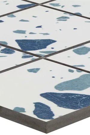 Soldes Céramique Mosaïque Carrelage Liberty Bleu 73x73mm