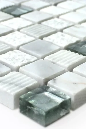 Acheter En Ligne Mosaïque Verre Pierre Naturelle Yukon Blanc