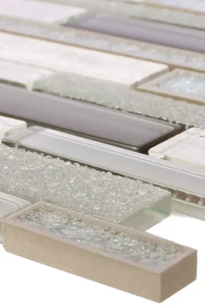Verre Pierre Naturelle Céramique Mosaïque Carrelage Kozan Gris Prix Promo