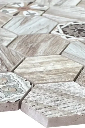 Acheter En Ligne Natural Mosaïques Pierre Carrelage Kapstadt Imitation Bois Brun Clair
