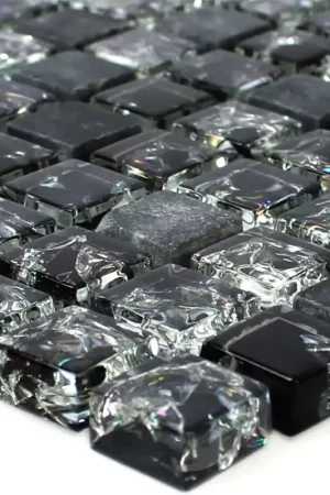 Affaire À Saisir Mosaïque Verre Pierre Naturelle Cassé Noir