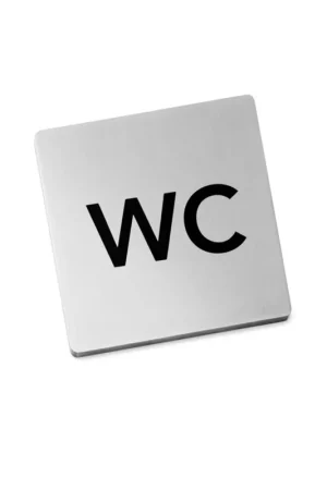 Zack Indici Pictogramme wc 12.5X10X0.5cm Inox Mat Satiné Satisfait Ou Remboursé