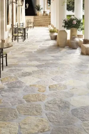 Bon Marché Carrelage CUCO MULTICOULEUR, aspect pierre, dim 28.50 x 33 cm