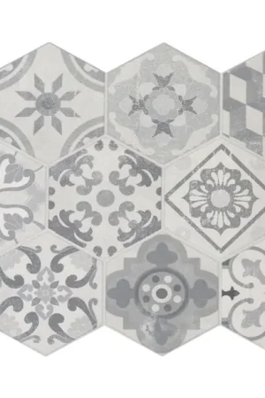 Acheter Direct Carrelage ATALANTE gris, aspect carreau ciment, dim 45 x 90 cm
