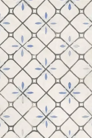 Carrelage extérieur effet carreaux ciment Fragment bleu ciel R11 14 mm 32,9x32,9 cm Vente Flash