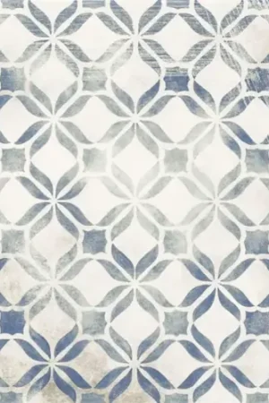 Carrelage extérieur effet carreaux ciment Fragment bleu R11 14 mm 32,9x32,9 cm Livraison Express